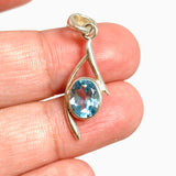 Blue Topaz Faceted Oval Pendant BTP-110
