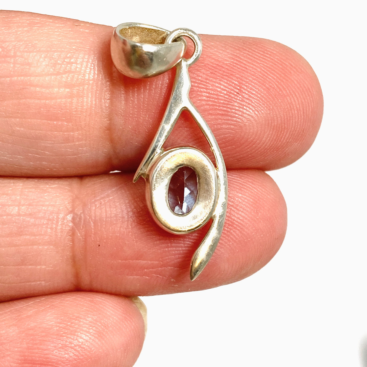 Blue Topaz Faceted Oval Pendant BTP-110