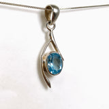 Blue Topaz Faceted Oval Pendant BTP-110