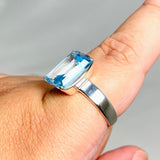 Blue Topaz Faceted Rectangular Ring Size 13 PRGJ420 - Nature's Magick