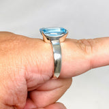 Blue Topaz Faceted Rectangular Ring Size 13 PRGJ420 - Nature's Magick