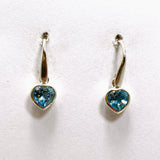 Blue Topaz Heart Faceted Earrings PEGJ209