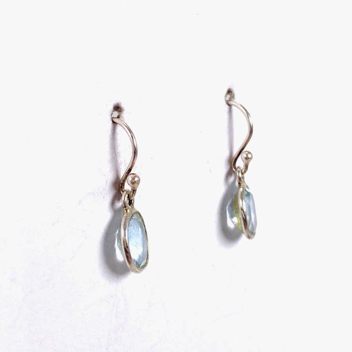 Blue Topaz petite oval faceted earrings KEGJ408 - Nature's Magick