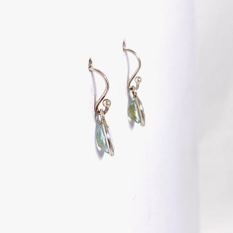 Blue Topaz petite oval faceted earrings KEGJ408 - Nature's Magick