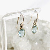 Blue Topaz petite oval faceted earrings KEGJ408 - Nature's Magick