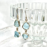 Blue Topaz raw double drop earrings KEGJ1100 - Nature's Magick