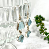 Blue Topaz raw double drop earrings KEGJ1100 - Nature's Magick