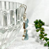 Blue Topaz raw double drop earrings KEGJ1100 - Nature's Magick