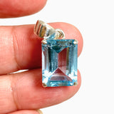 Blue Topaz Rectangular Faceted Pendant PPGJ1248