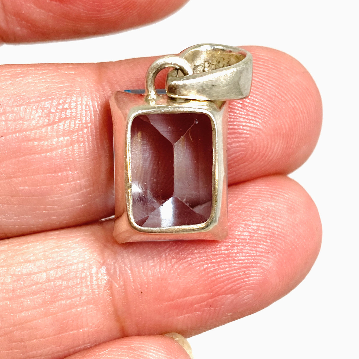 Blue Topaz Rectangular Faceted Pendant PPGJ1248