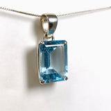 Blue Topaz Rectangular Faceted Pendant PPGJ1248