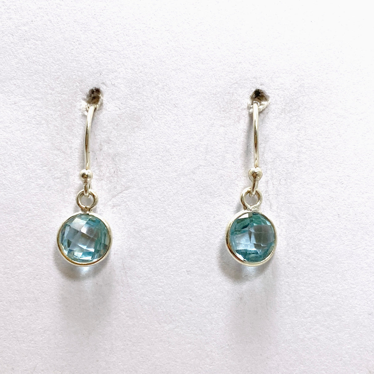 Blue Topaz Round Faceted Earrings PEGJ265