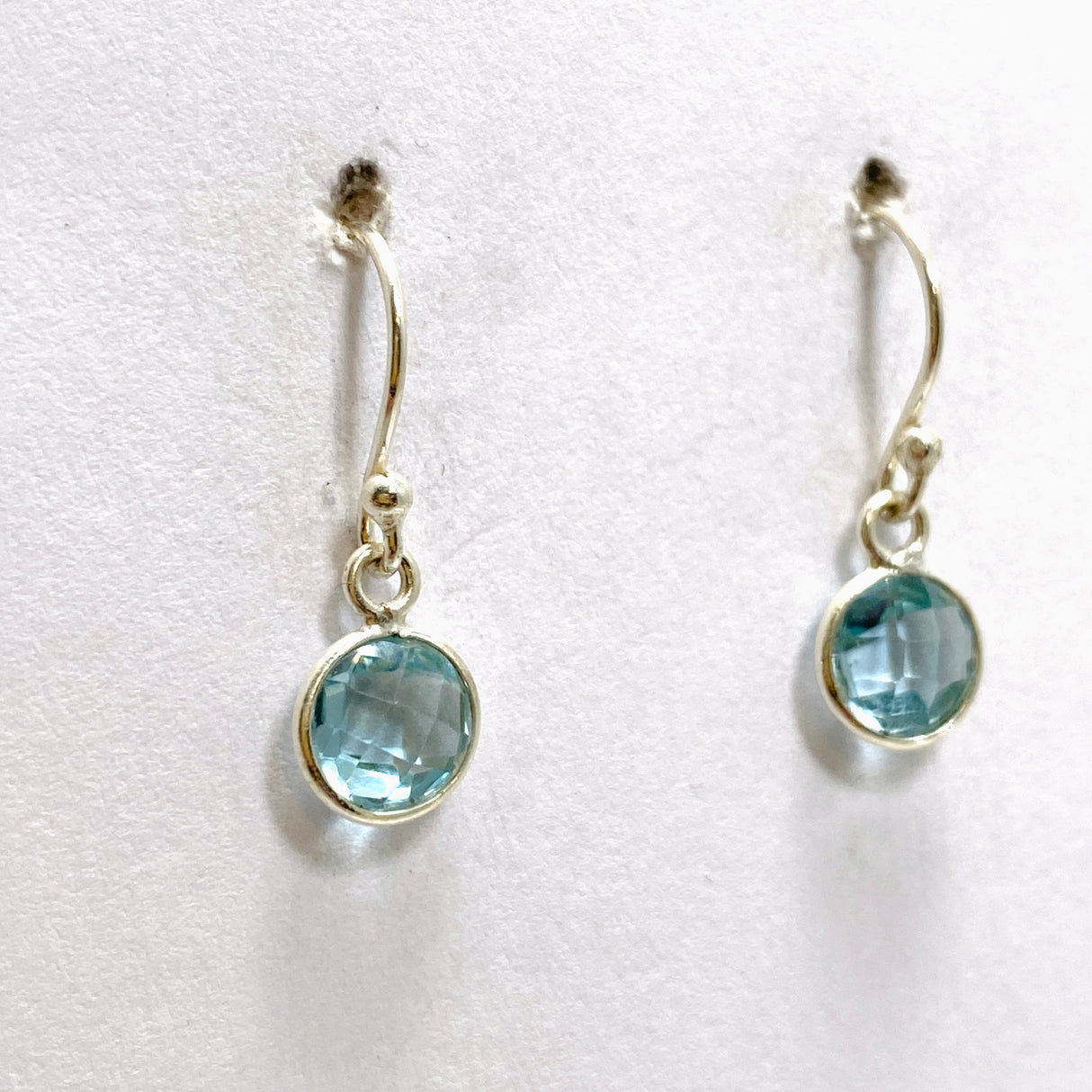 Blue Topaz Round Faceted Earrings PEGJ265