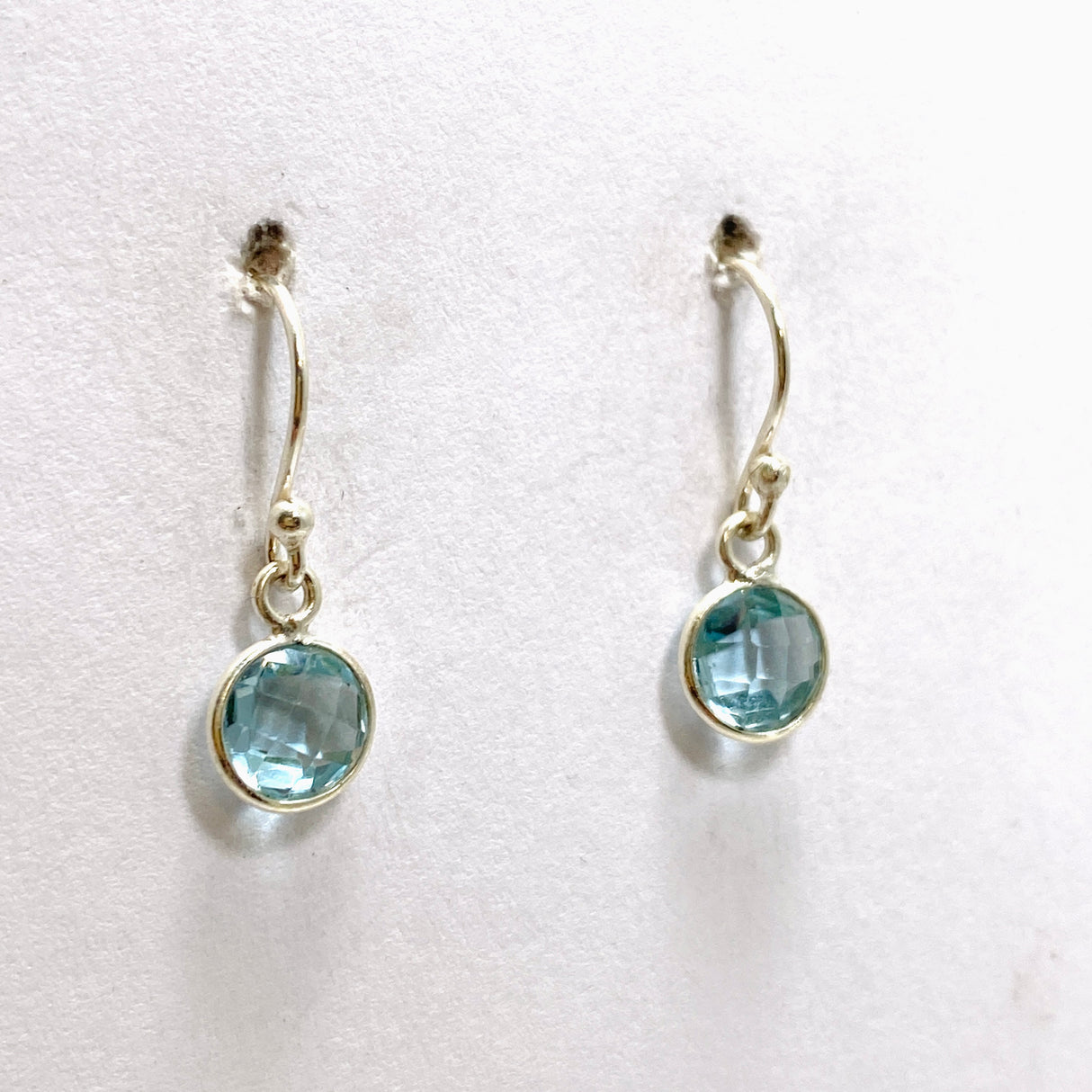 Blue Topaz Round Faceted Earrings PEGJ265