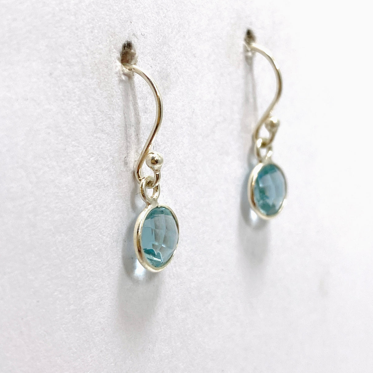 Blue Topaz Round Faceted Earrings PEGJ265