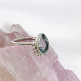 Blue Topaz Teardrop Faceted fine band ring R3800-BT - Nature's Magick