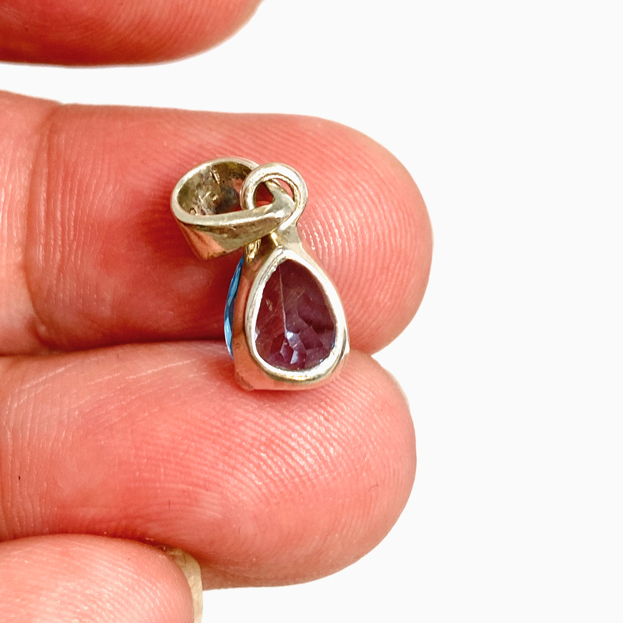 Blue Topaz Teardrop Faceted Pendant PPGJ1247