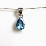 Blue Topaz Teardrop Faceted Pendant PPGJ1247