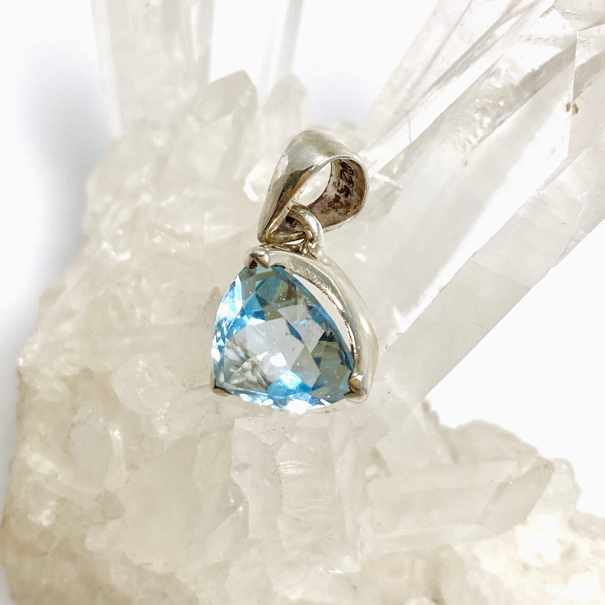 Blue Topaz Trillion Faceted Pendant PPGJ1246