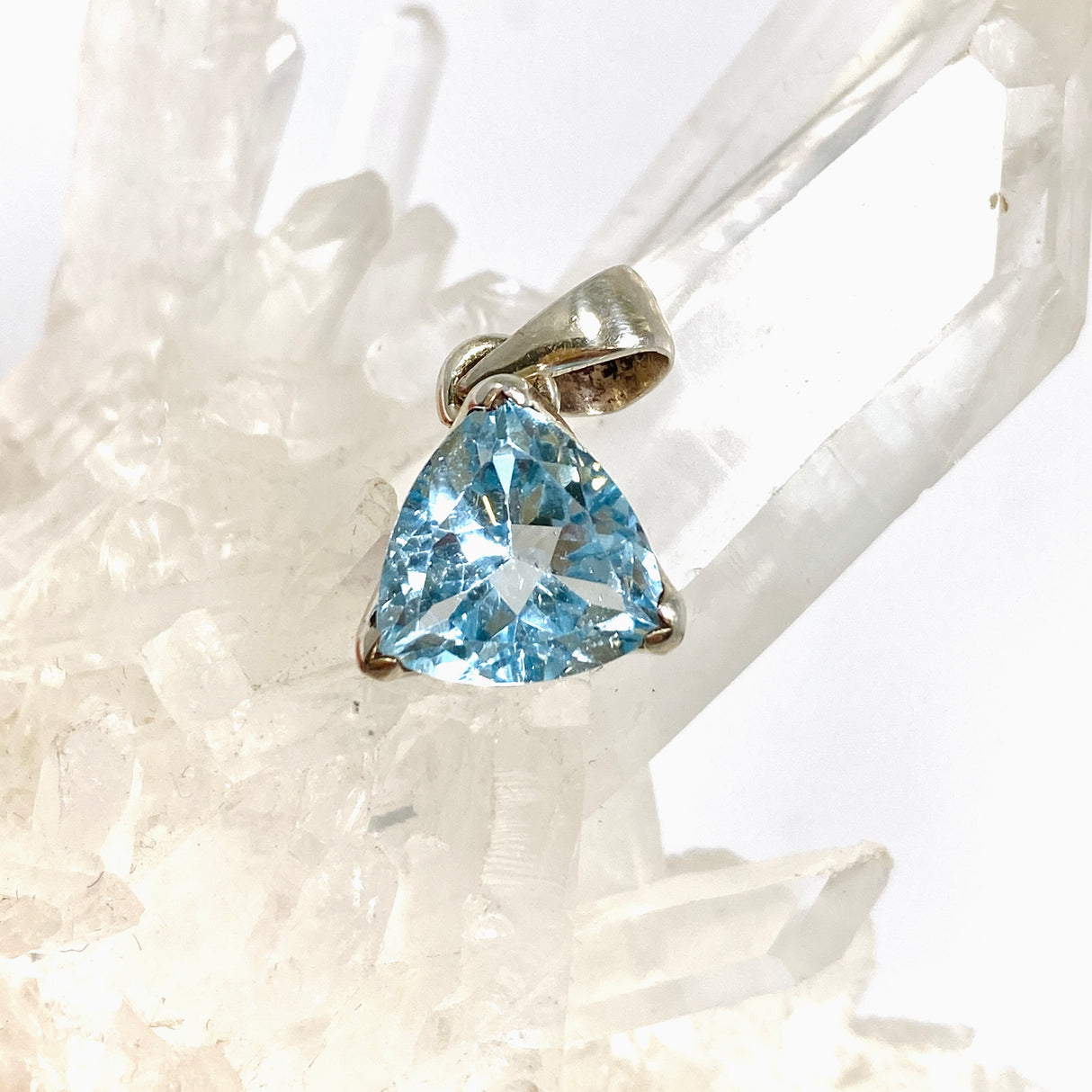 Blue Topaz Trillion Faceted Pendant PPGJ1246