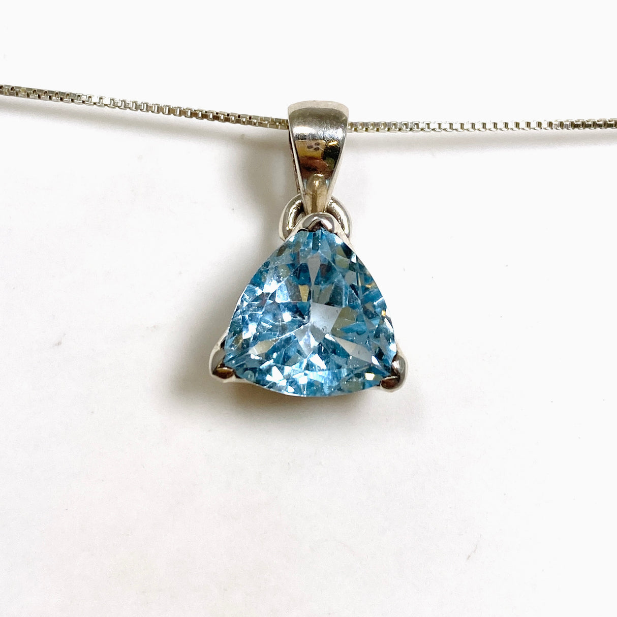 Blue Topaz Trillion Faceted Pendant PPGJ1246