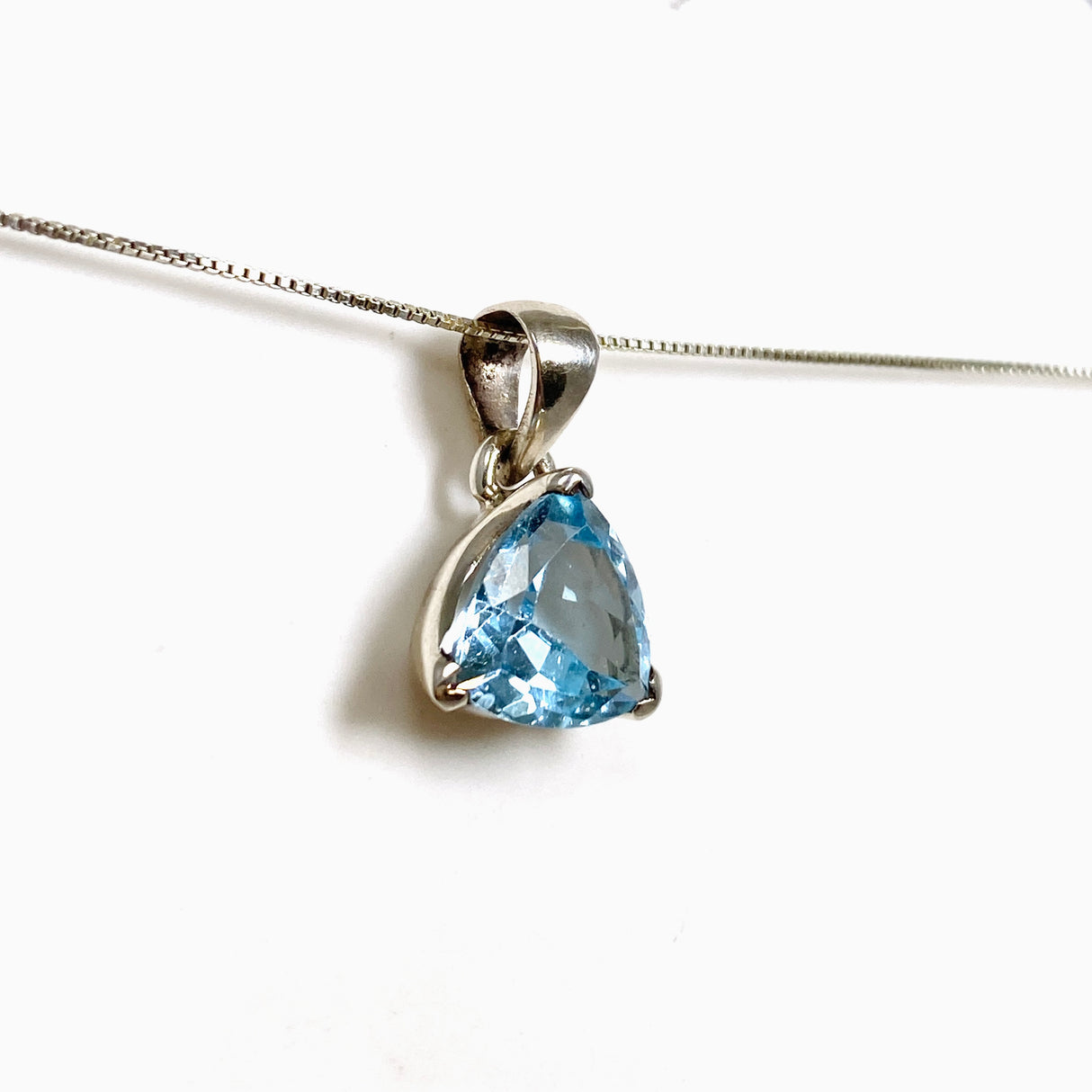 Blue Topaz Trillion Faceted Pendant PPGJ1246