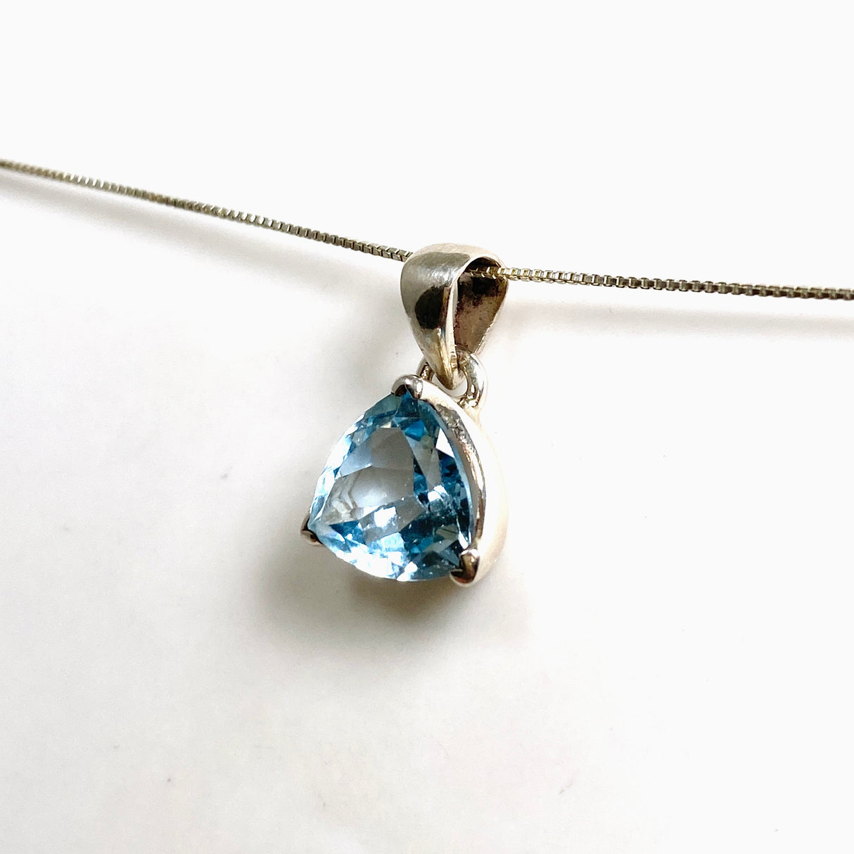 Blue Topaz Trillion Faceted Pendant PPGJ1246