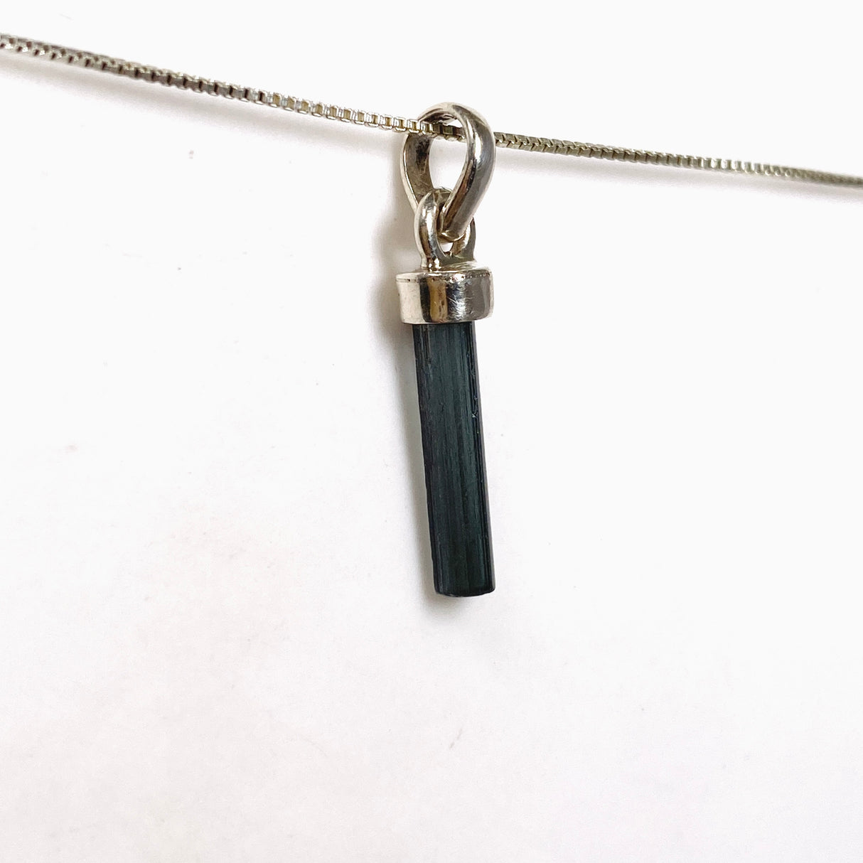Blue Tourmaline Raw Crystal Pendant PPGJ1192
