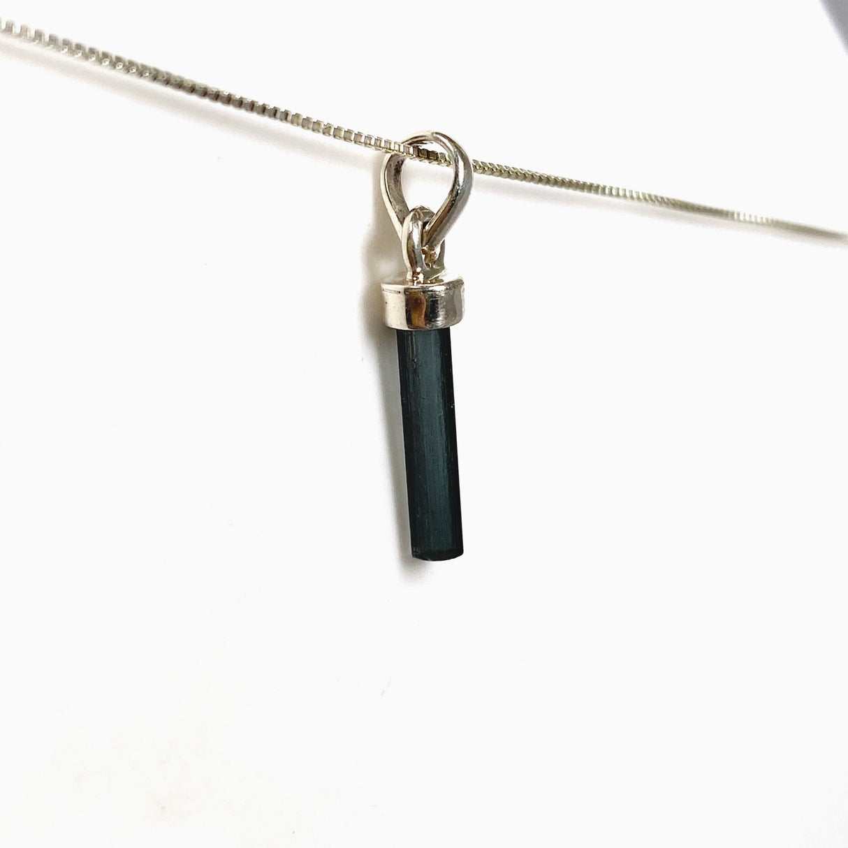 Blue Tourmaline Raw Crystal Pendant PPGJ1192