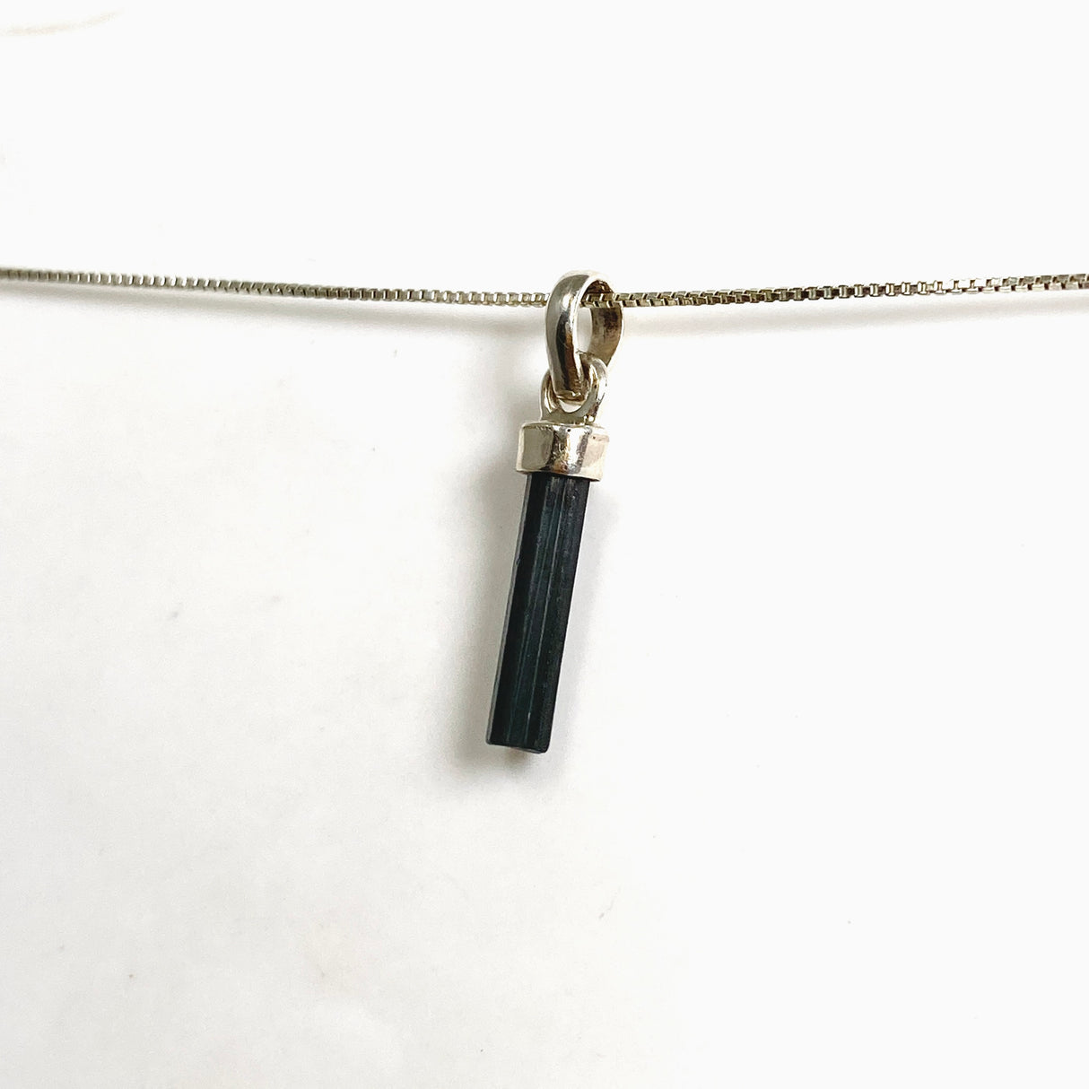 Blue Tourmaline Raw Crystal Pendant PPGJ1192