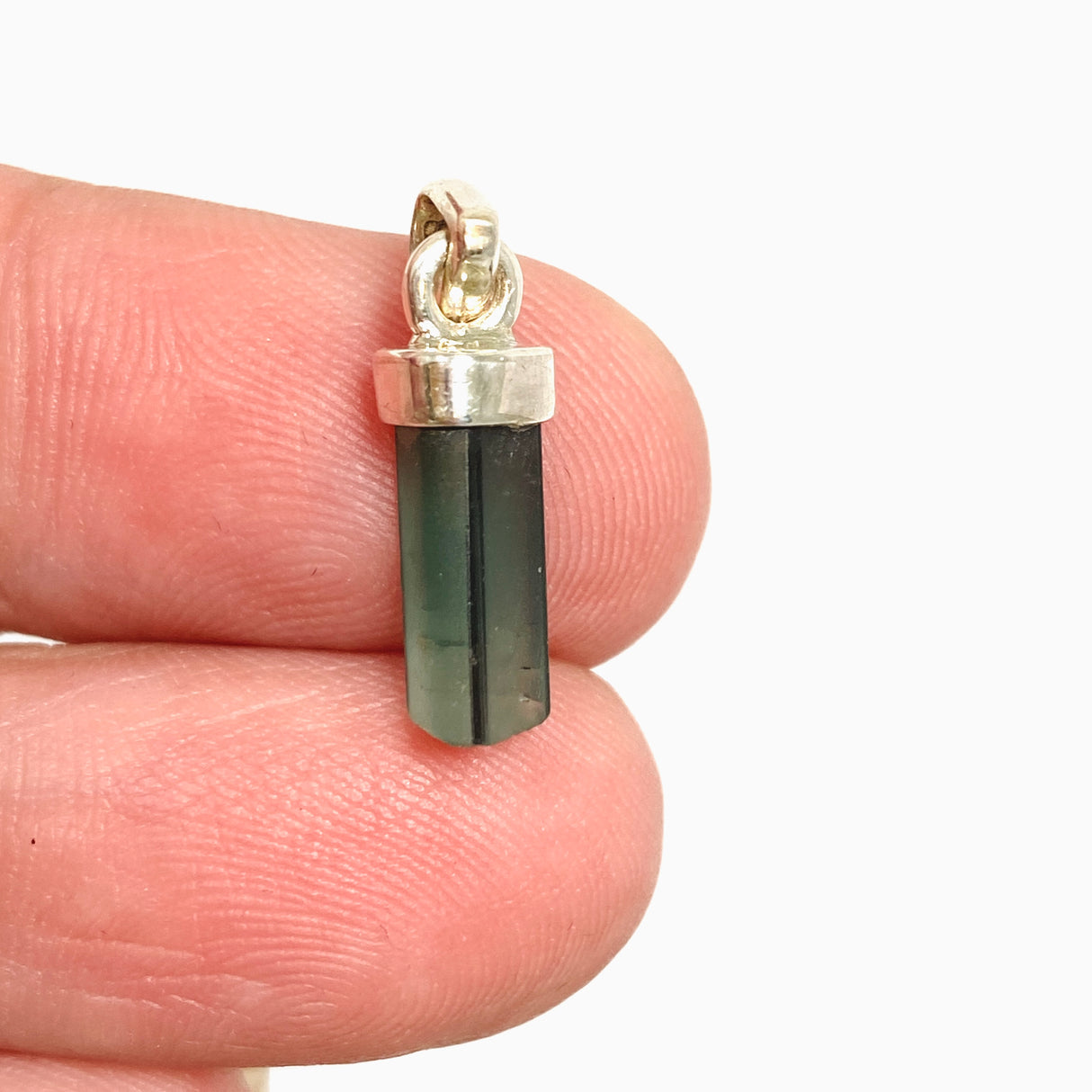 Blue Tourmaline Raw Crystal Pendant PPGJ1193