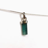 Blue Tourmaline Raw Crystal Pendant PPGJ1193