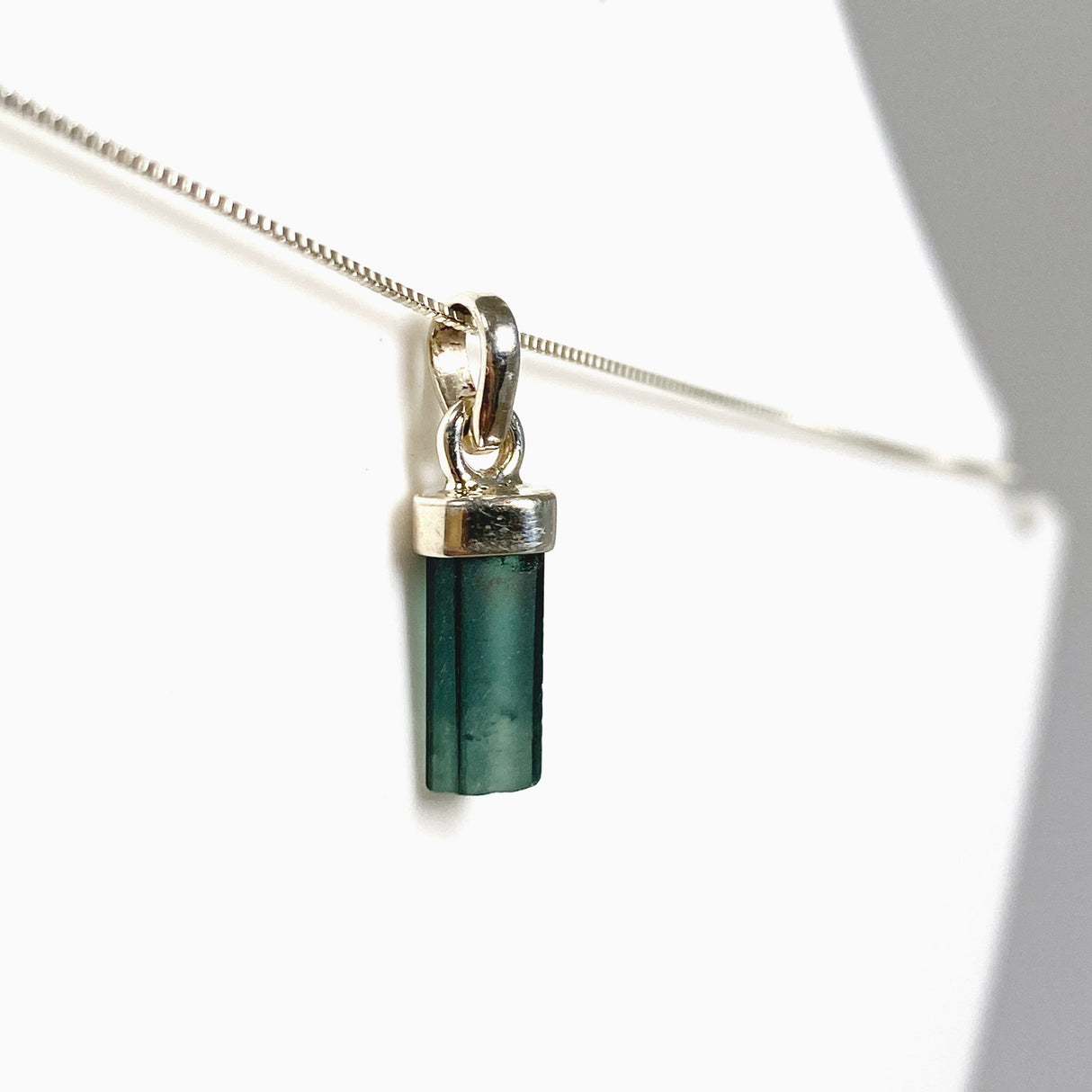 Blue Tourmaline Raw Crystal Pendant PPGJ1193