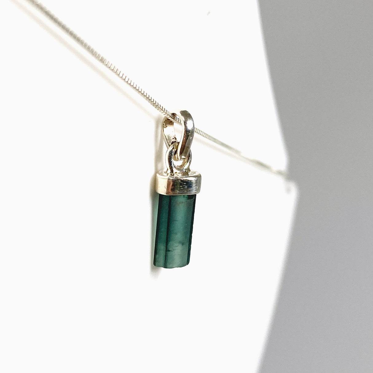 Blue Tourmaline Raw Crystal Pendant PPGJ1193