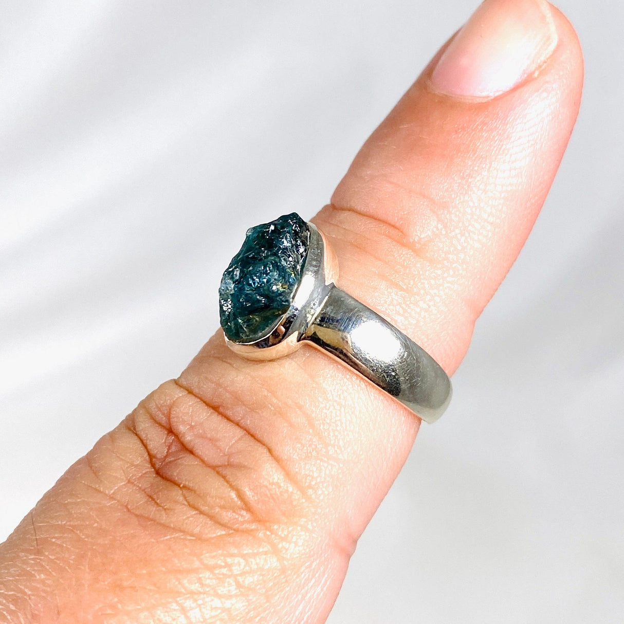 Blue Tourmaline Raw Ring Size 7 PRGJ354 - Nature's Magick