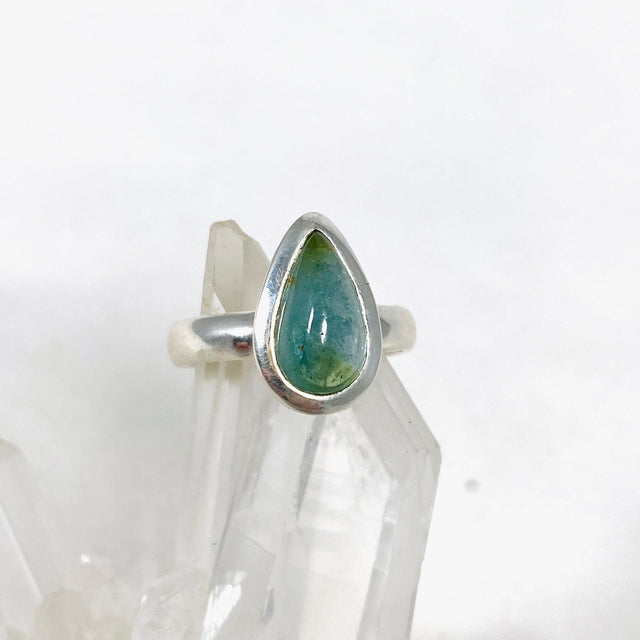 Blue Tourmaline Teardrop Ring Size 6.5 PRGJ348 - Nature's Magick