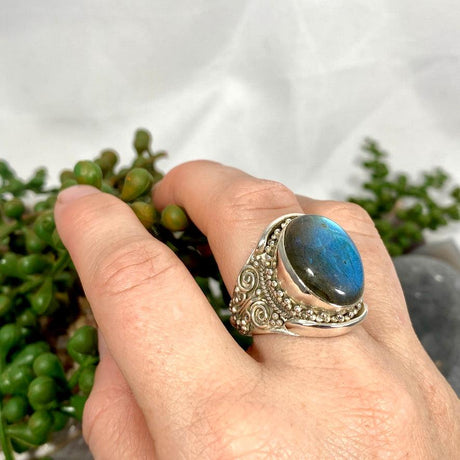 Boho Style Labradorite oval ring s.11 KRGJ2771 - Nature's Magick