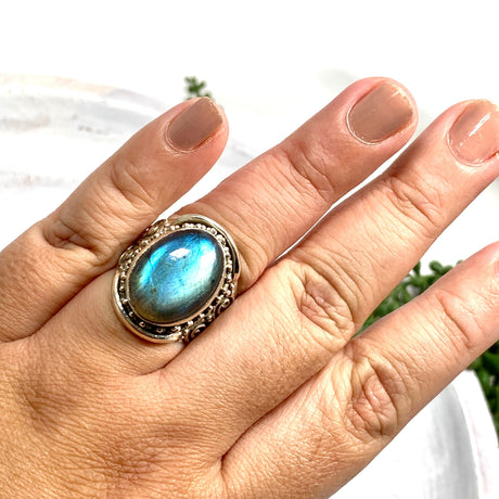 Boho Style Labradorite oval ring s.11 KRGJ2771 - Nature's Magick