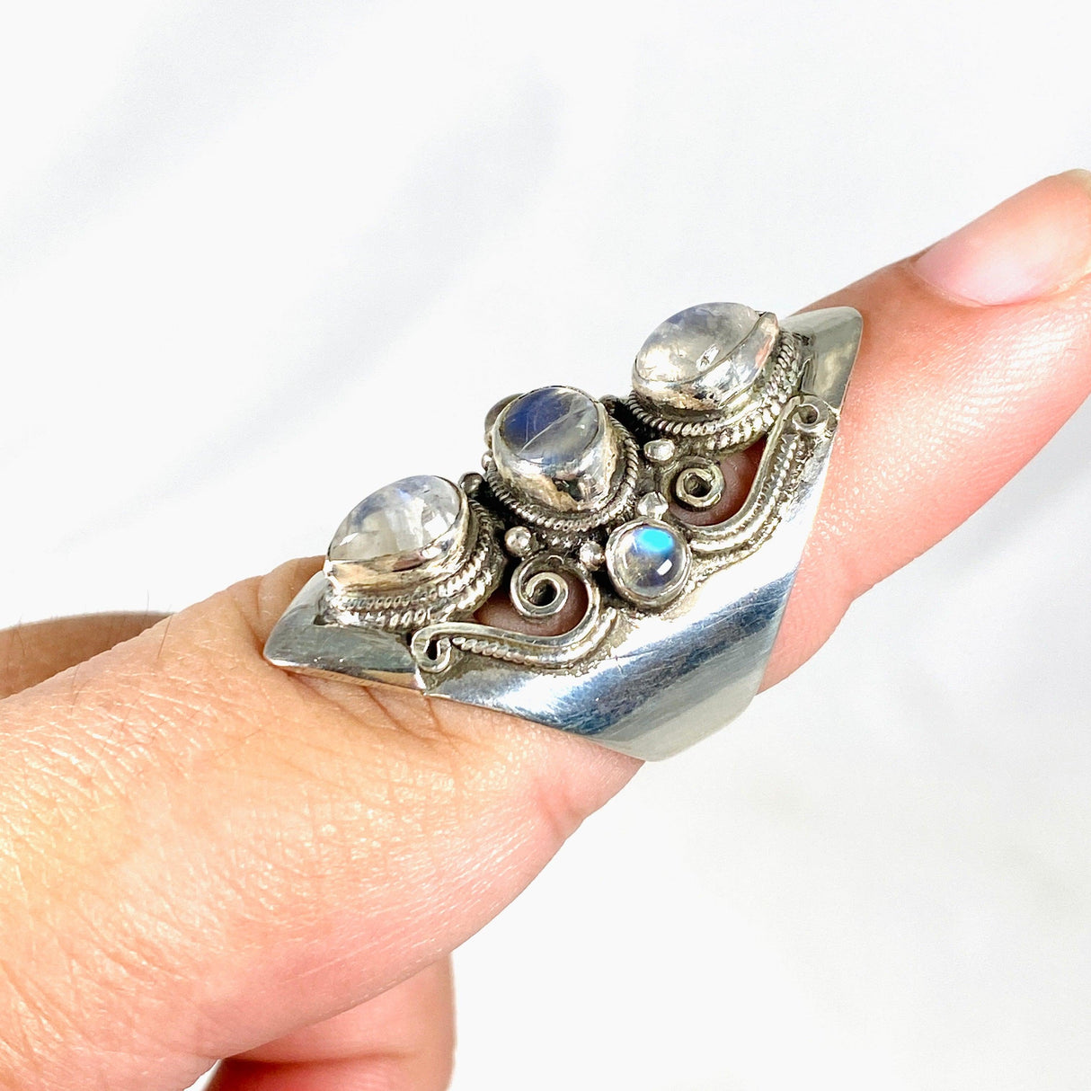 Boho Style Moonstone Multi-Stone Ring Size 8.5 R4068 - Nature's Magick