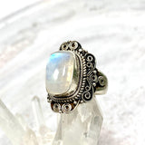 Boho Style Moonstone rectangular ring s.8 KRGJ2776 - Nature's Magick