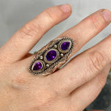 Boho Style R4058 Amethyst multi stone ring s.7 - Nature's Magick