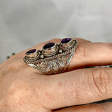 Boho Style R4058 Amethyst multi stone ring s.7 - Nature's Magick