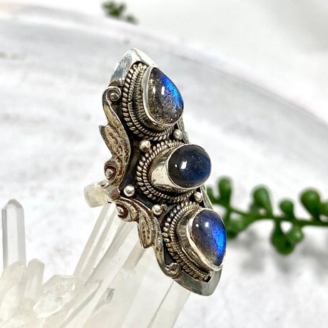 Boho Style R4078 Labradorite multi stone ring s.7.5 - Nature's Magick