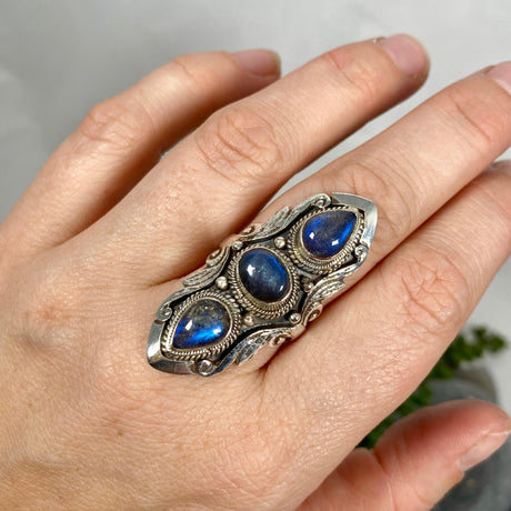 Boho Style R4078 Labradorite multi stone ring s.7.5 - Nature's Magick