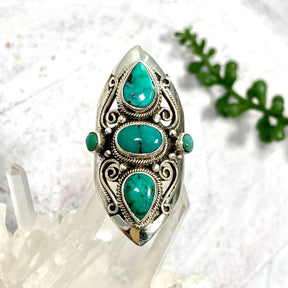 Boho Style Turquoise Multi-Stone Ring Size 8 R4068 - Nature's Magick