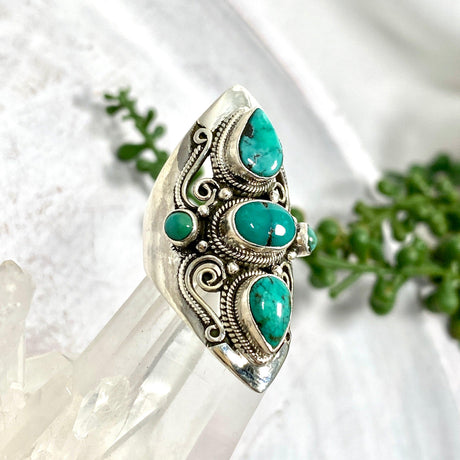 Boho Style Turquoise Multi-Stone Ring Size 8 R4068 - Nature's Magick