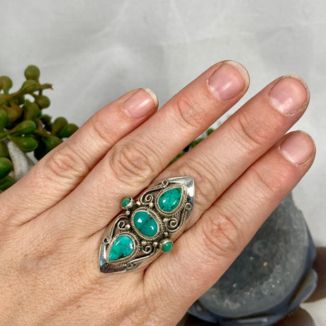 Boho Style Turquoise Multi-Stone Ring Size 8 R4068 - Nature's Magick