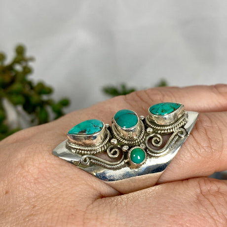 Boho Style Turquoise Multi-Stone Ring Size 8 R4068 - Nature's Magick