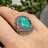 Boho Style Turquoise oval ring s.7 KRGJ2778 - Nature's Magick