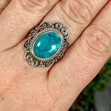 Boho Style Turquoise oval ring s.8 KRGJ2775 - Nature's Magick